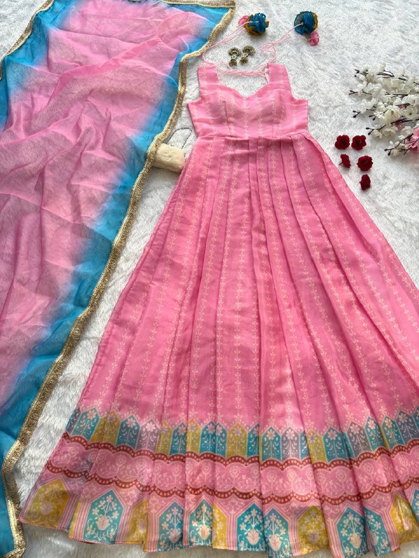 pure Jimmy organza silk Fabric in Gown