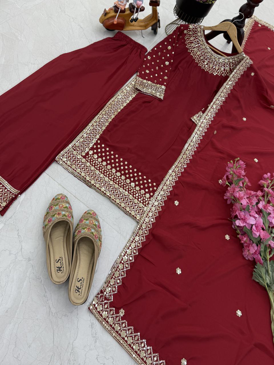 Embroidery Siqunce Work in beautiful Top
