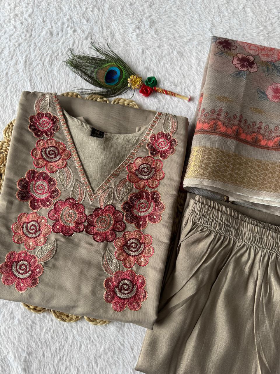 Premium Roman Silk Beautiful Top