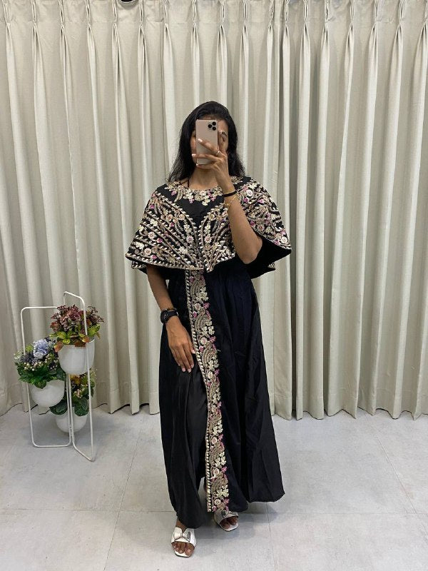 Cording Sequance Embroidery Work With Foil Paper Work in Top