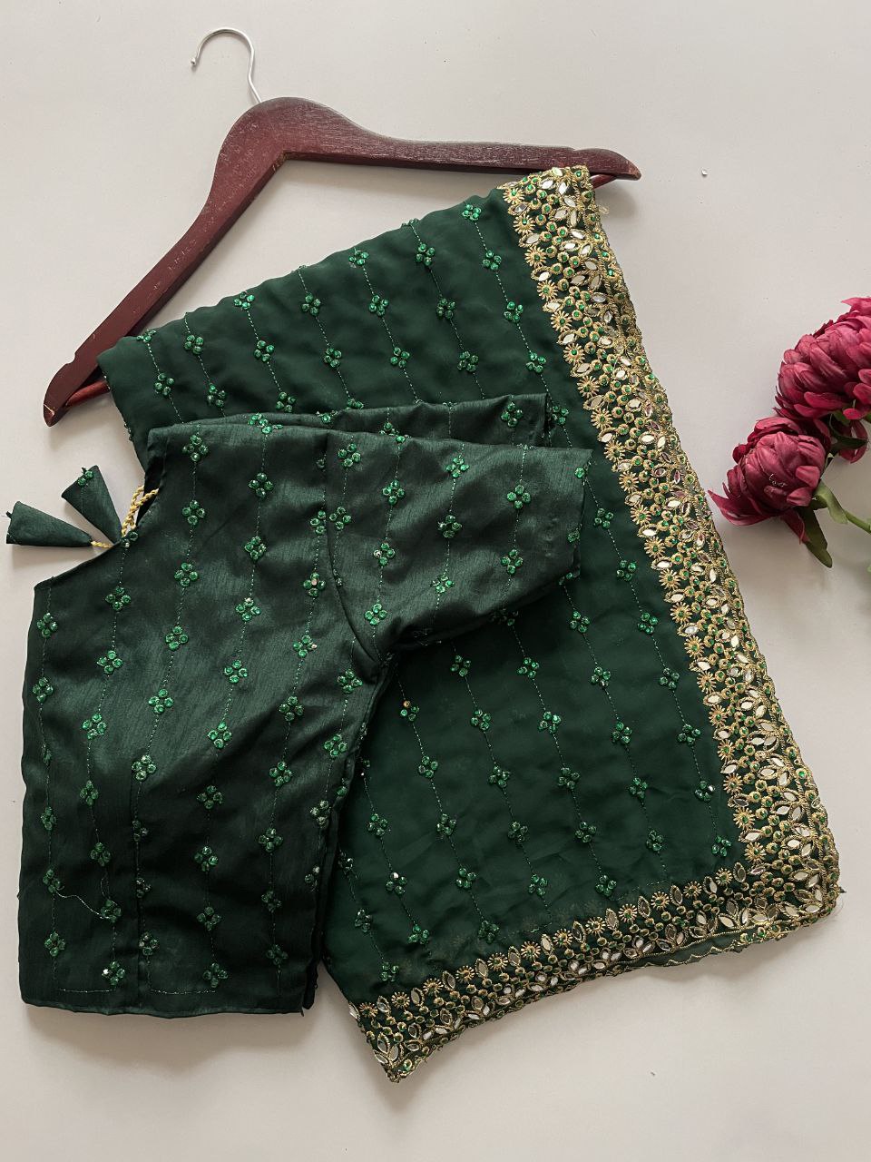 Heavy quality Faux Georgette Fabric in Saree