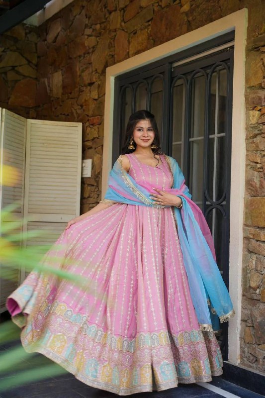 pure Jimmy organza silk Fabric in Gown