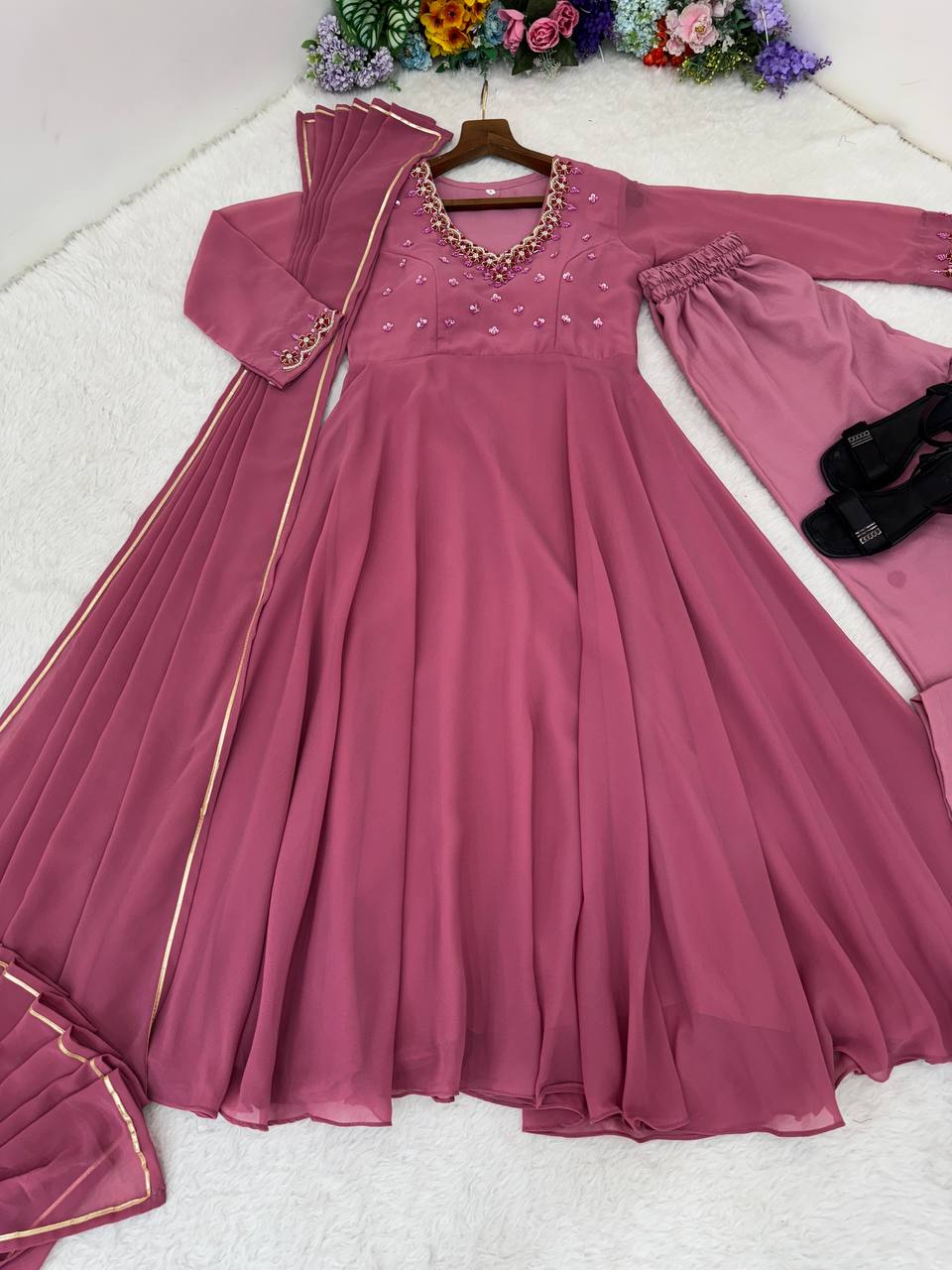 Fox Georgette Heavy Quality Fabric in  Gown
