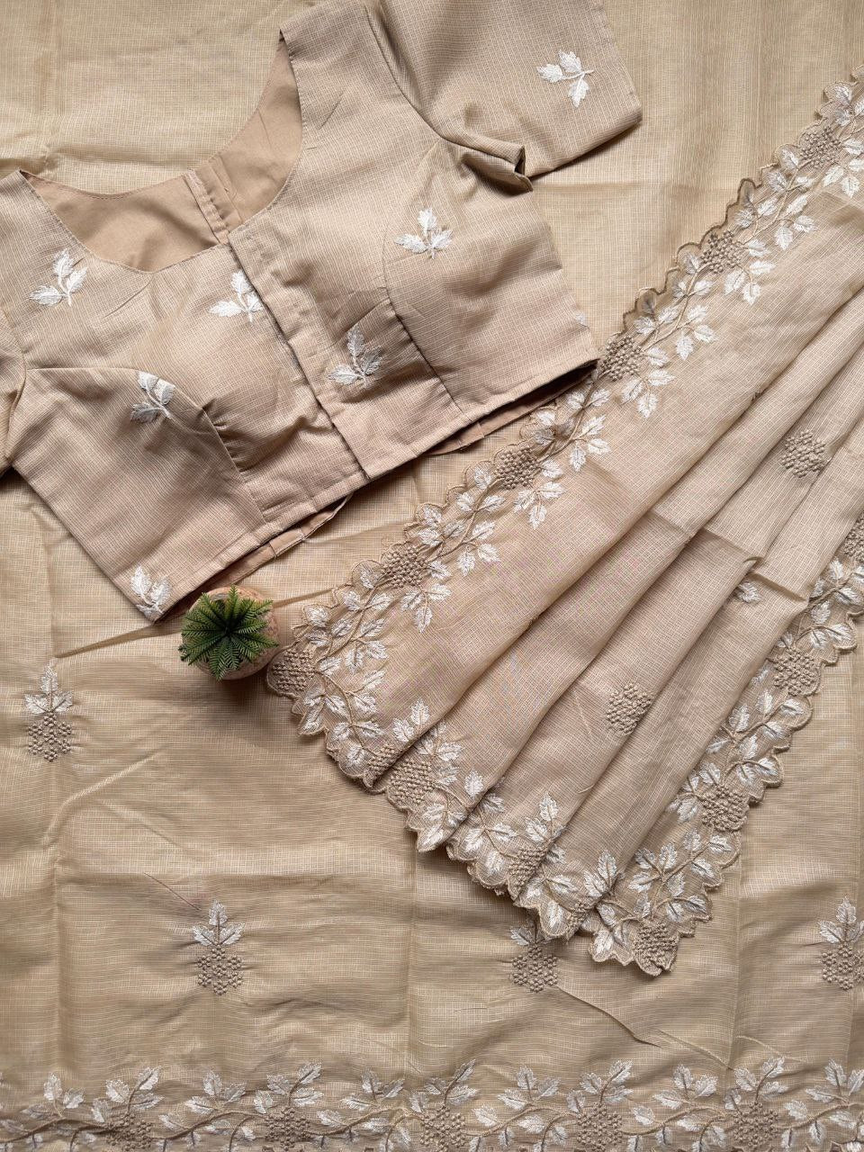 Multy Thread Work And Sclap Border Saree work