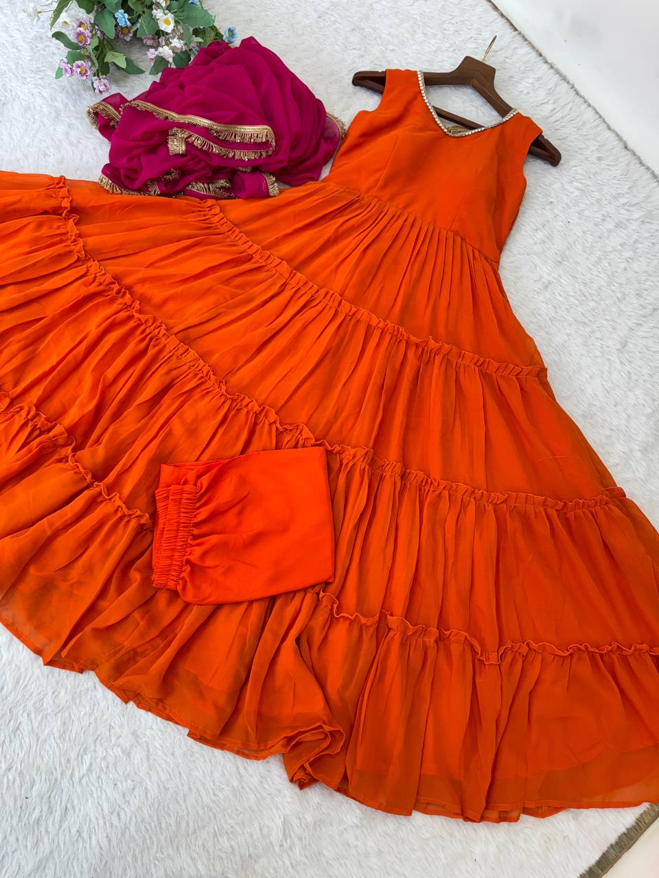 Gerorrget Chiffon Heavy Fabric Gown