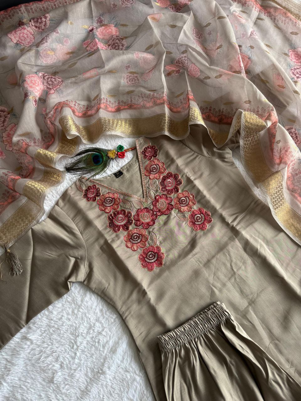 Premium Roman Silk Beautiful Top