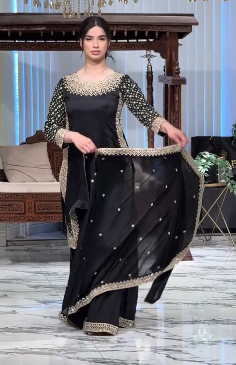 Embroidery Siqunce Work in beautiful Top
