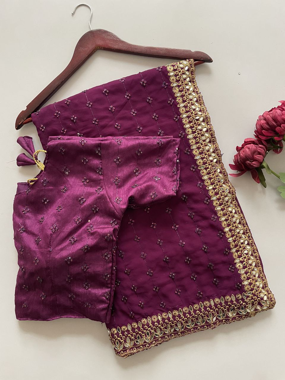 Heavy quality Faux Georgette Fabric in Saree