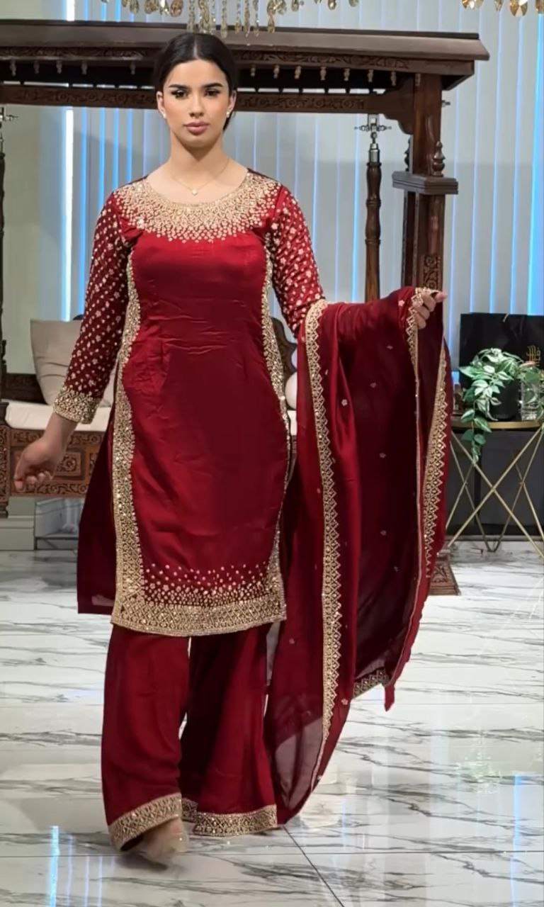 Embroidery Siqunce Work in beautiful Top