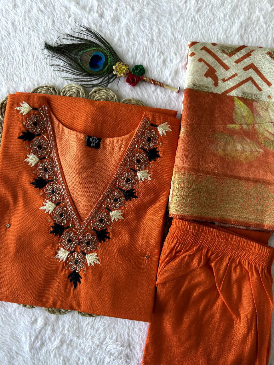 Premium Roman Silk fabric in top