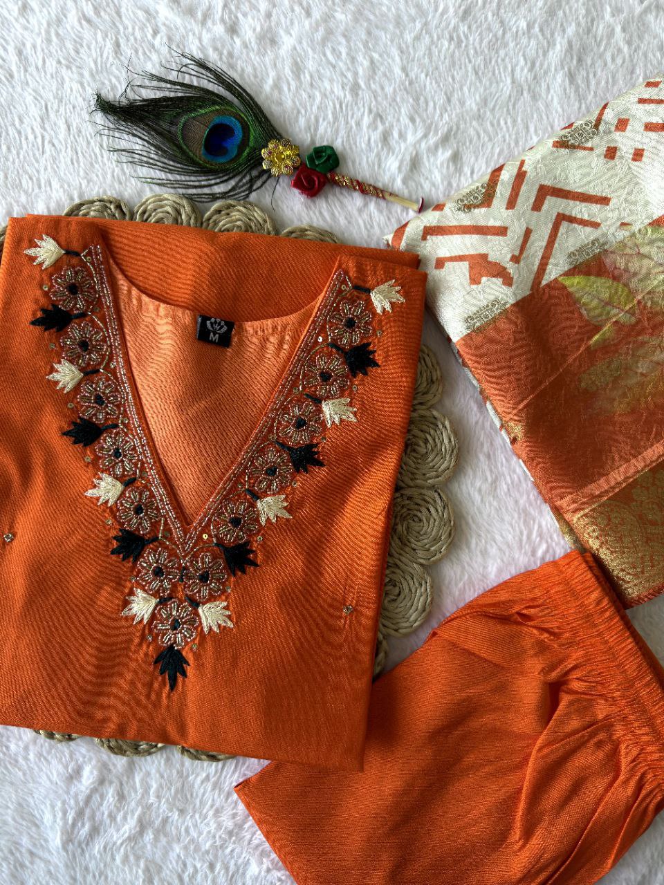 Premium Roman Silk fabric in top