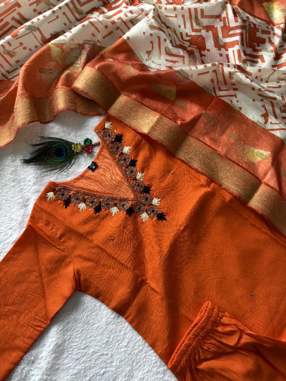 Premium Roman Silk fabric in top