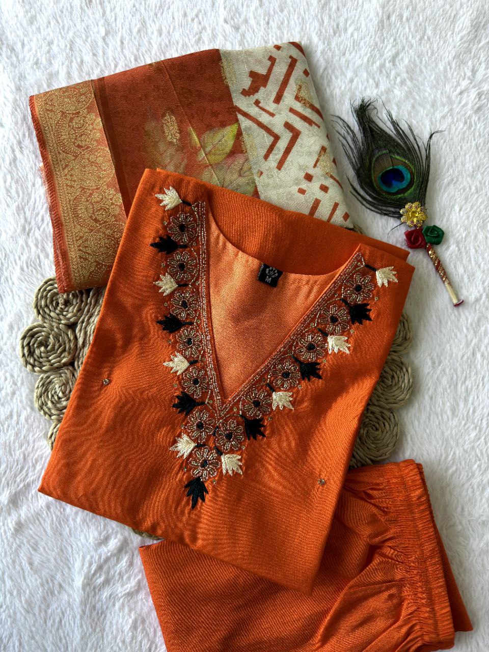 Premium Roman Silk fabric in top