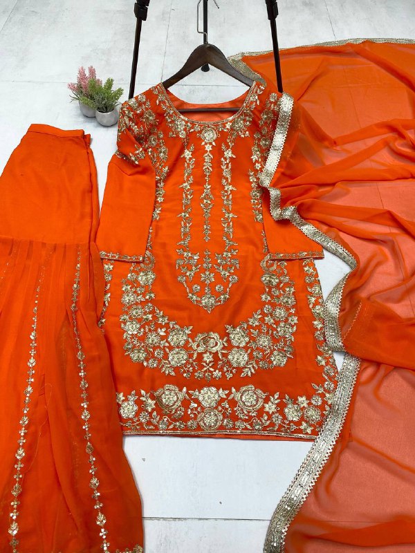 Sequence Embroidery Work in beautiful Top