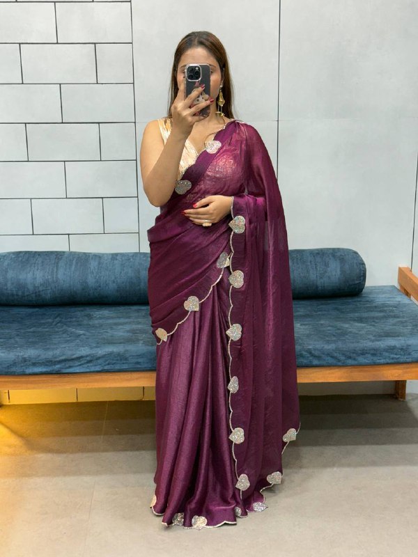 Style Loving Hart Diamond Cut Work Sarii