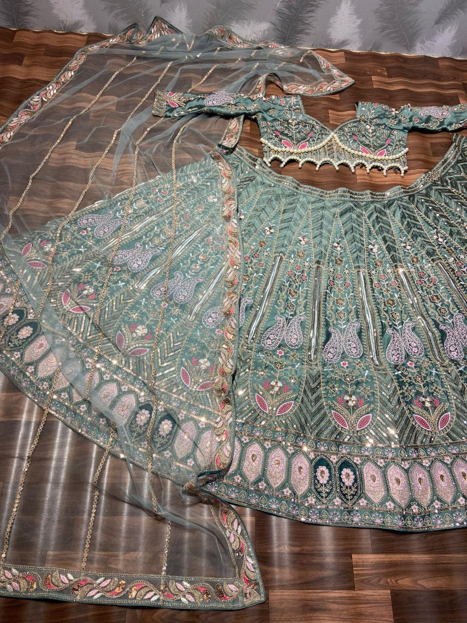 Premium Kasturi Silk  Hand Work Lehenga