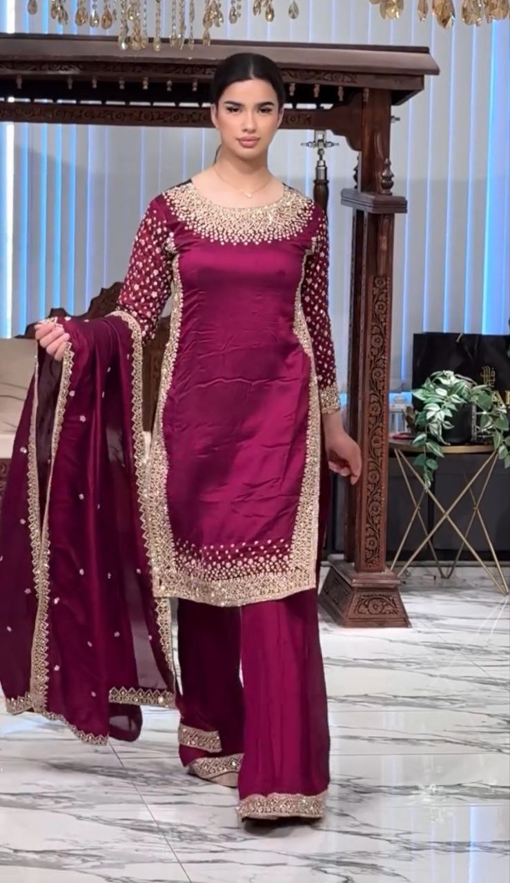 Embroidery Siqunce Work in beautiful Top