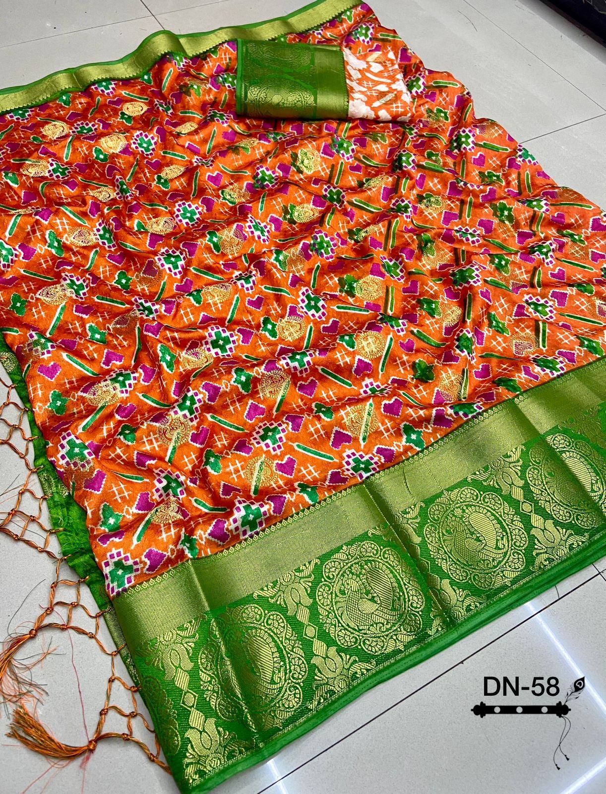 Pure Jari Weving Border Silk Saree