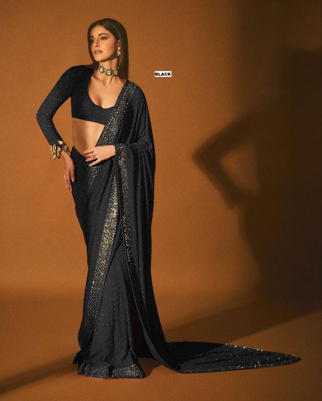 Heavy quality Faux Georgette Fabric in Saree