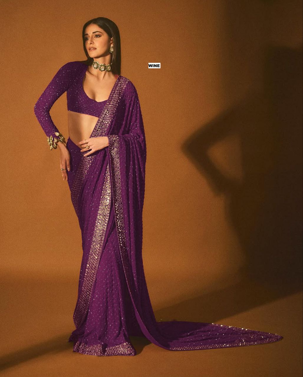 Heavy quality Faux Georgette Fabric in Saree