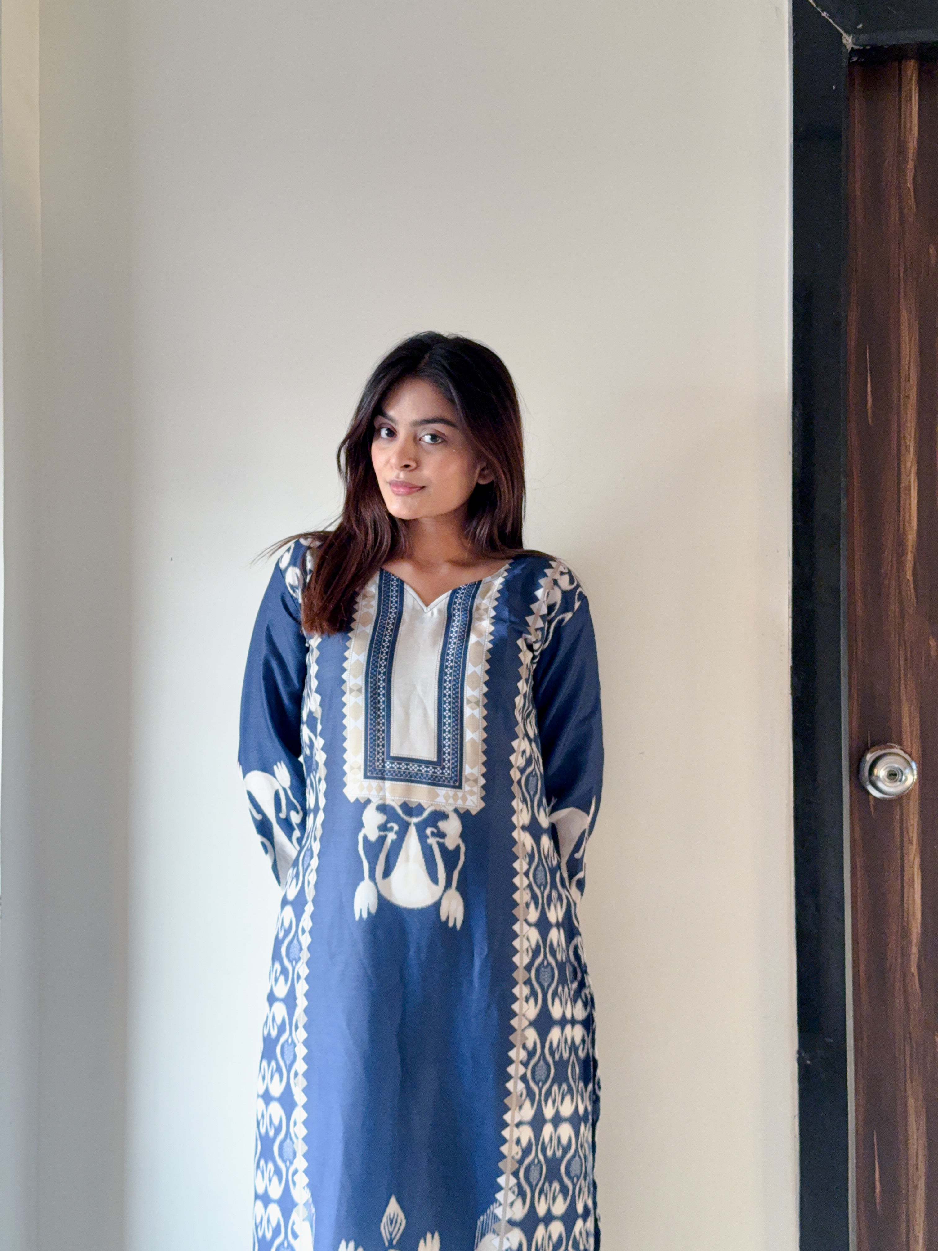 Muslin Digital Printed With Fully Stitched And Hand Work Kurti