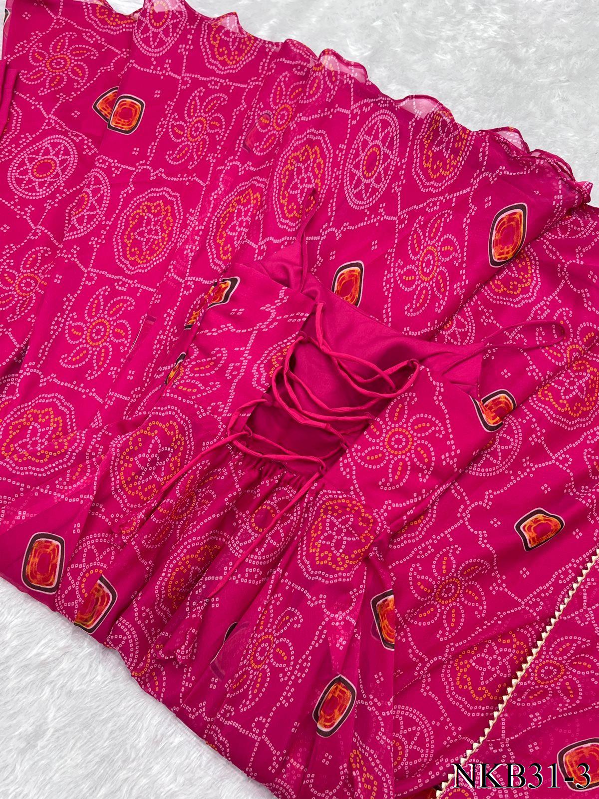 Designer Bhandhani Printed Gown