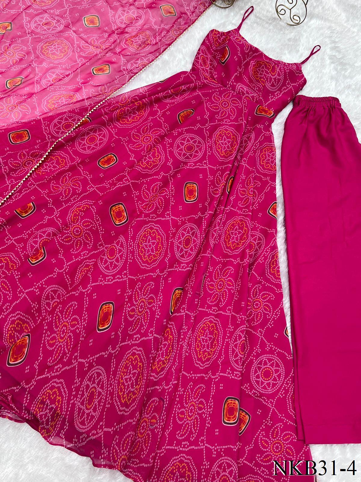 Designer Bhandhani Printed Gown