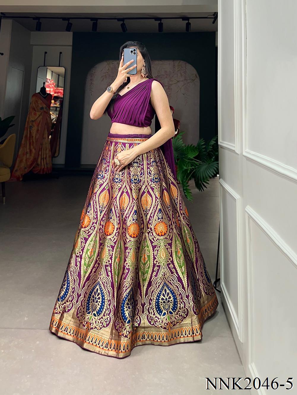 Banarasi Silk With Zari Weaving Work Lehenga