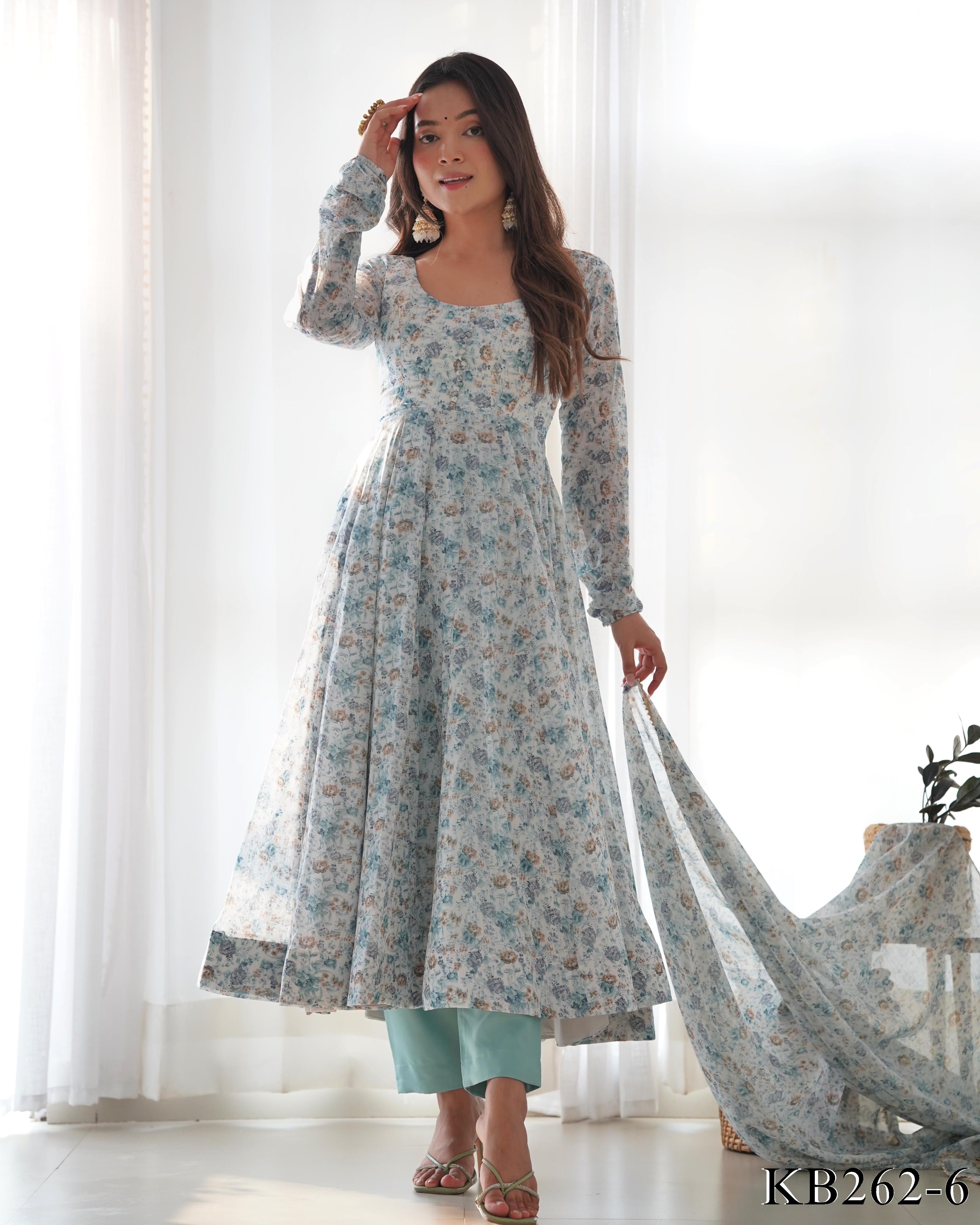 Elegant Designer Printed Gown