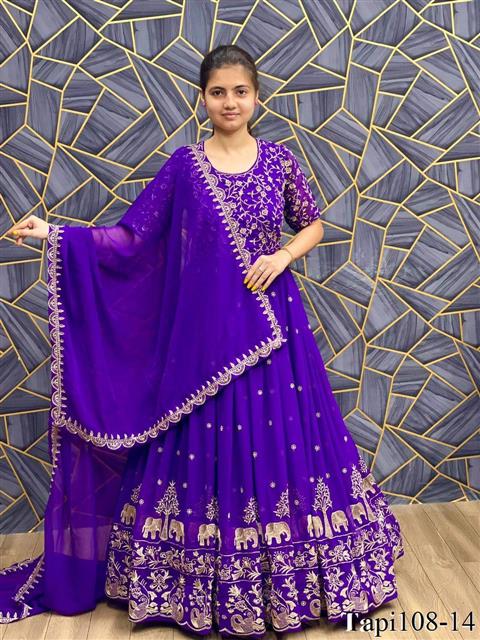 Fox Georgette With Embroidery Thread Work