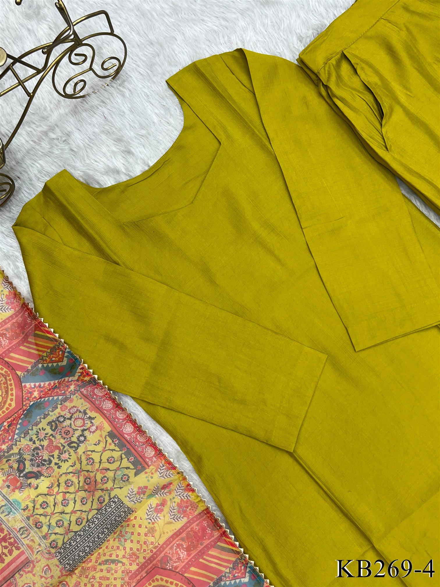 Light OliveGreen Viscose Straight Kurta Set