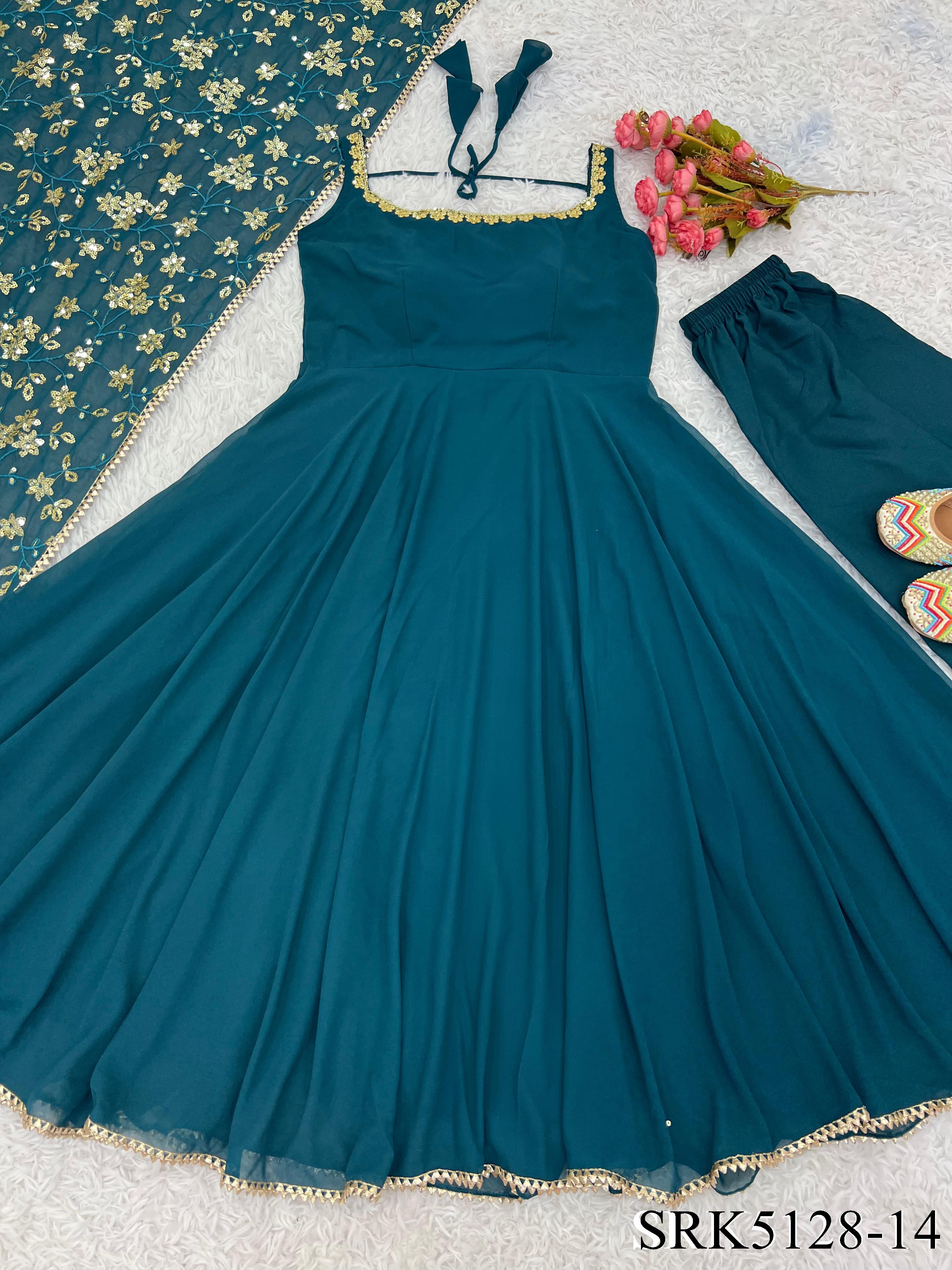 Heavy Faux Goergette Embriery Sequins Work Top