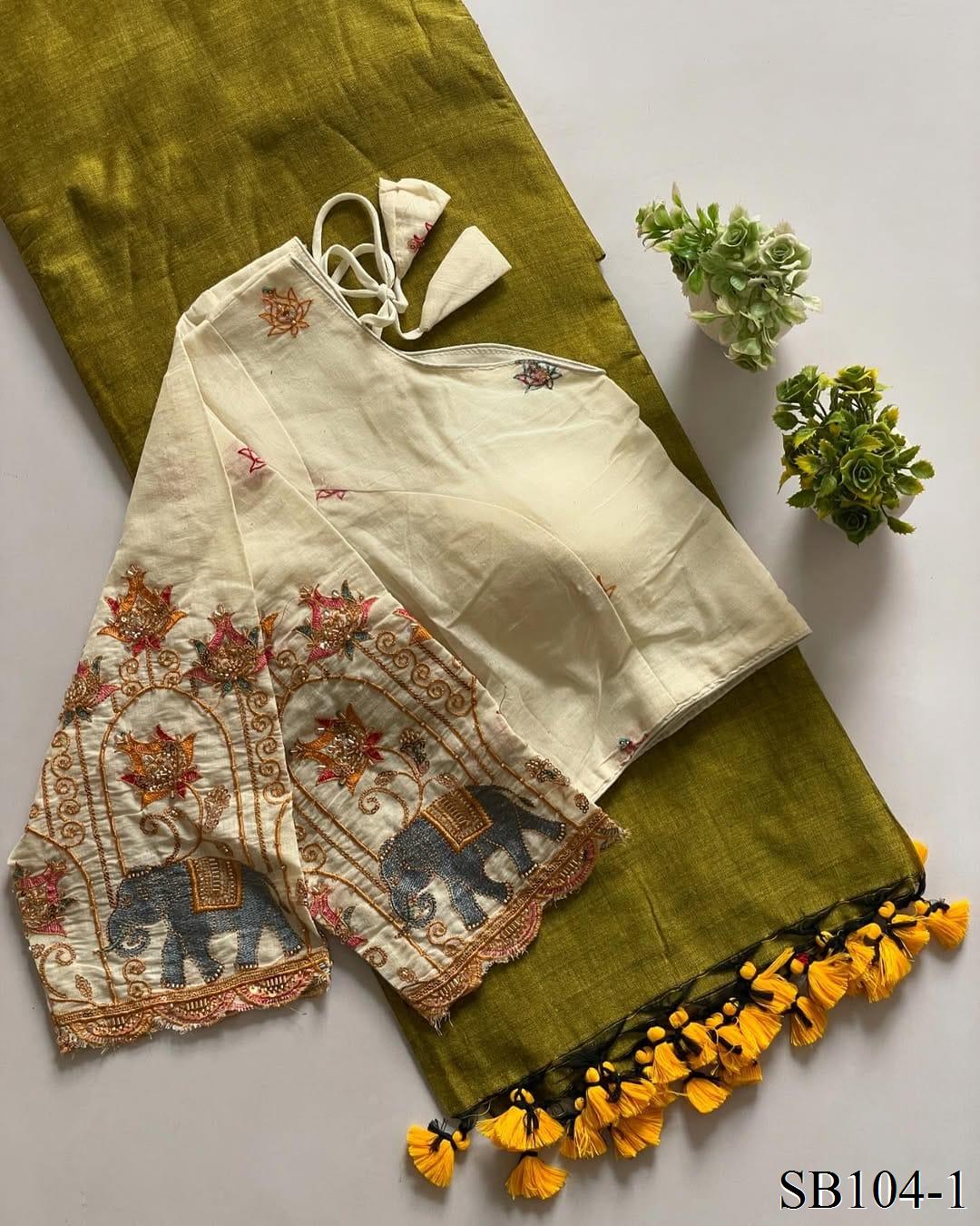 Kahdi Cotton Silk With Heavy Multi Hand Work Saree