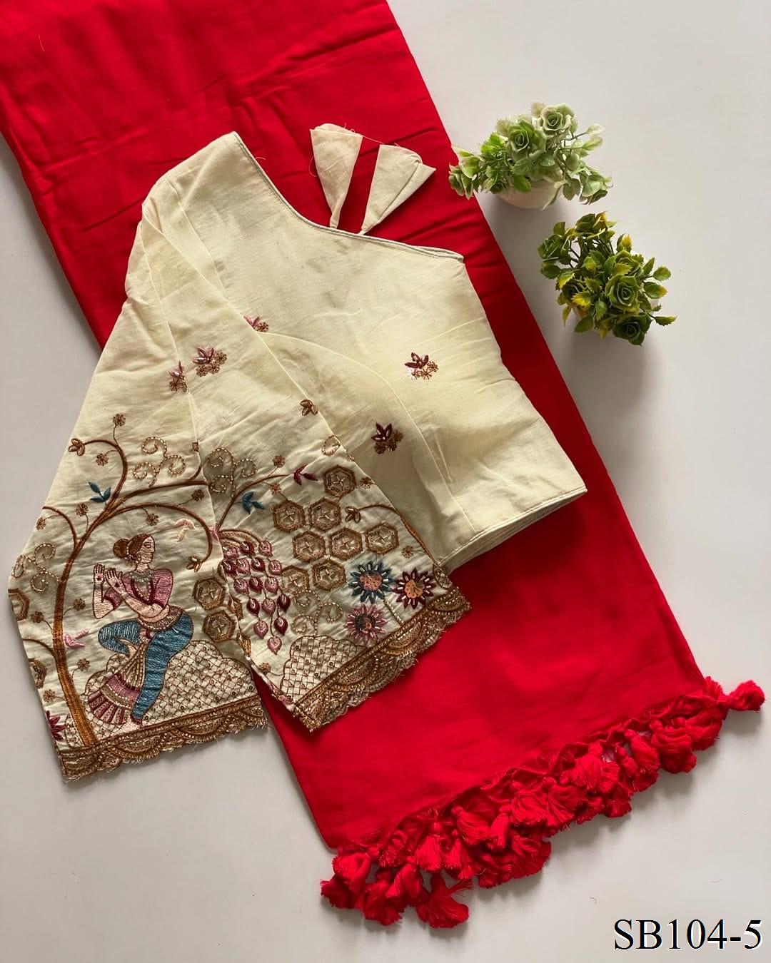 Kahdi Cotton Silk With Heavy Multi Hand Work Saree