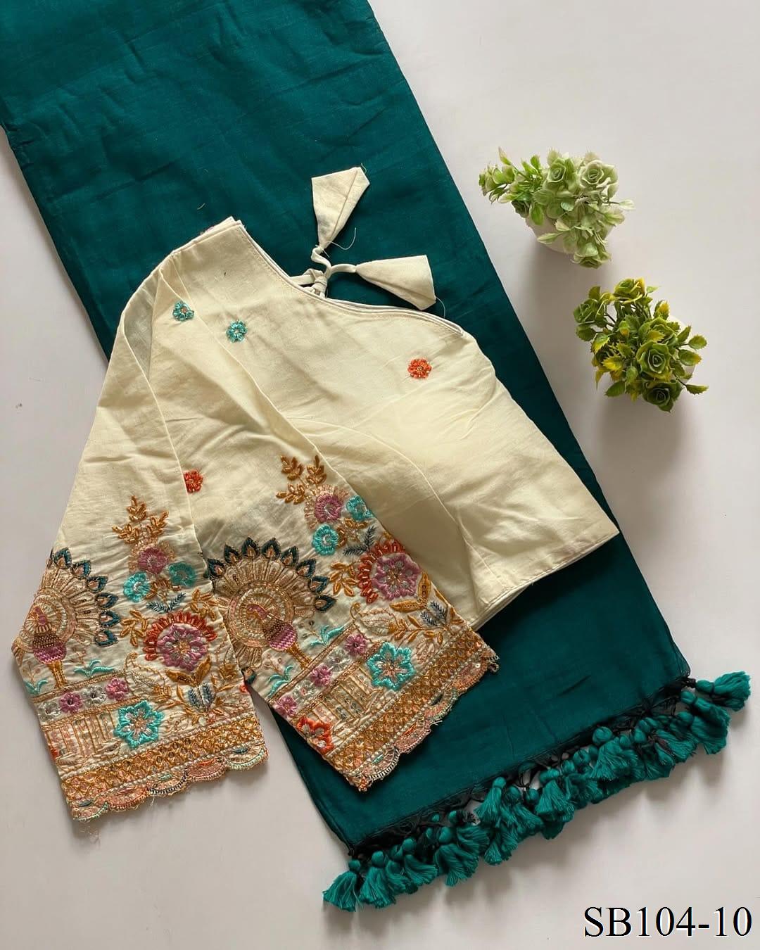 Kahdi Cotton Silk With Heavy Multi Hand Work Saree