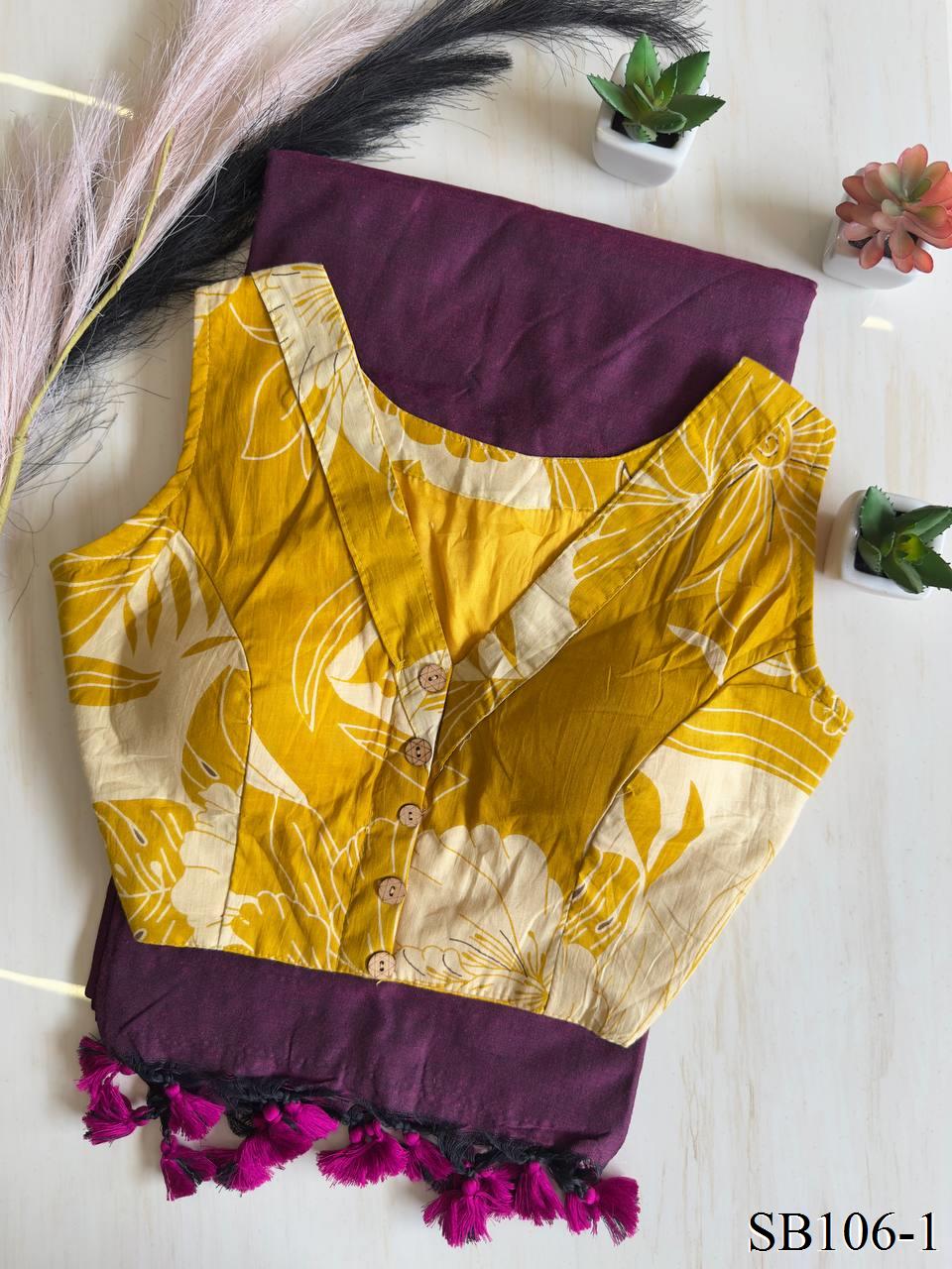 Cotton Silk With Digital Print Fabric Saree