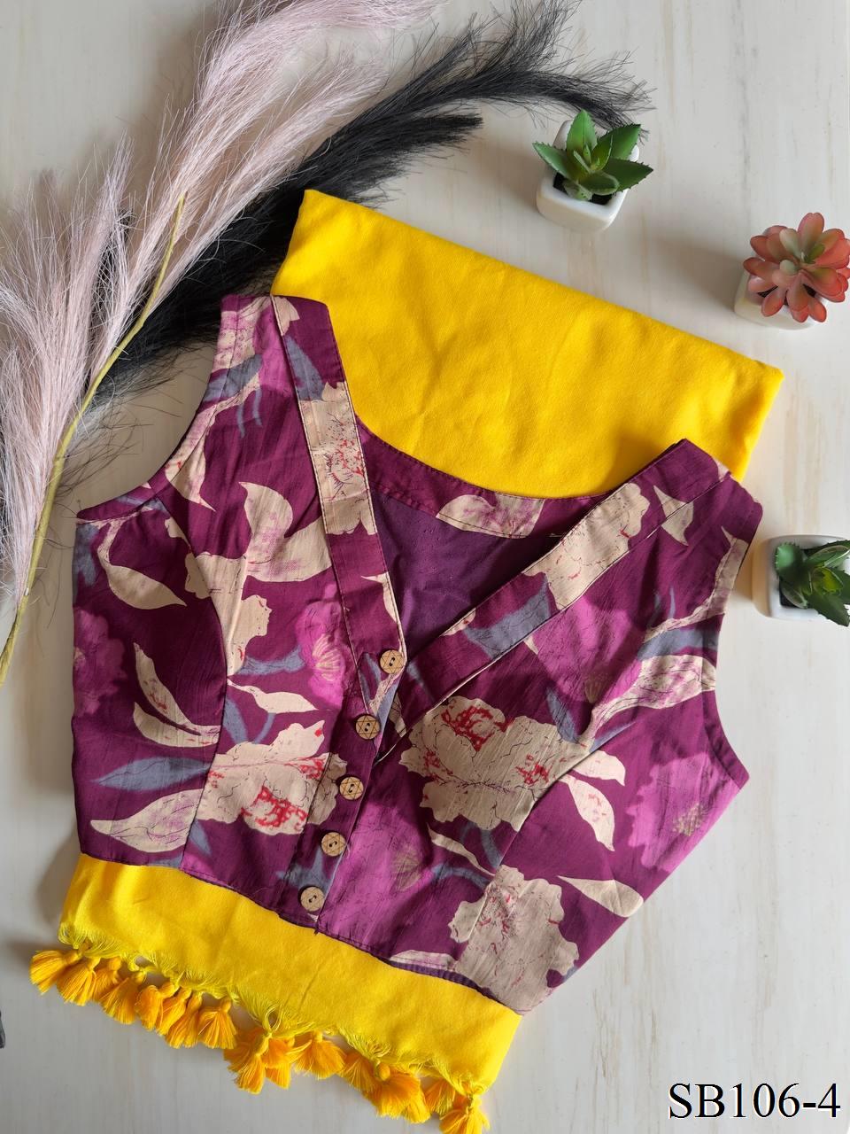Cotton Silk With Digital Print Fabric Saree