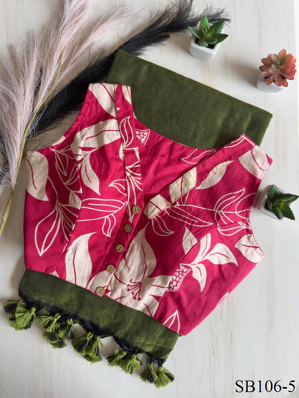Cotton Silk With Digital Print Fabric Saree