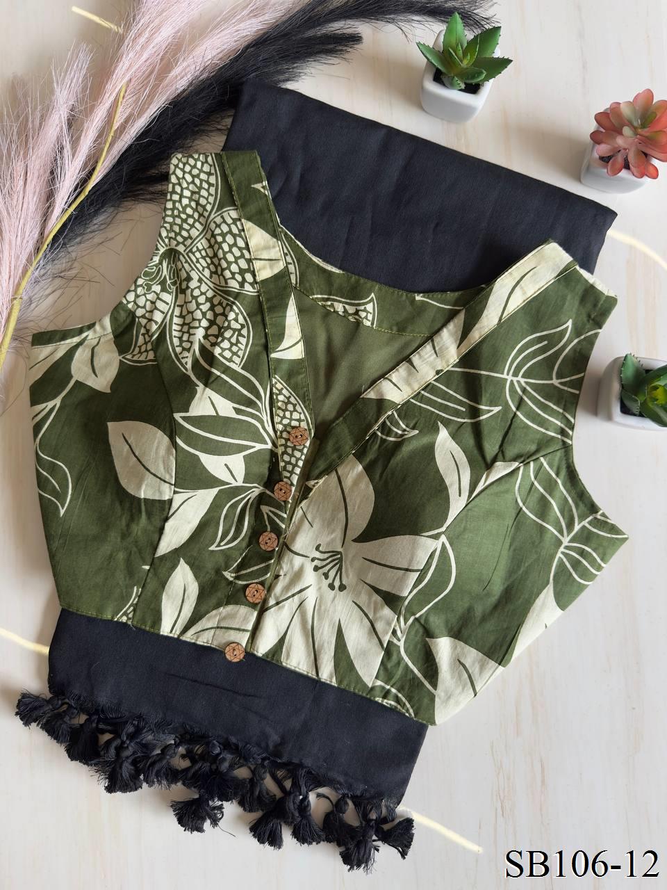 Cotton Silk With Digital Print Fabric Saree