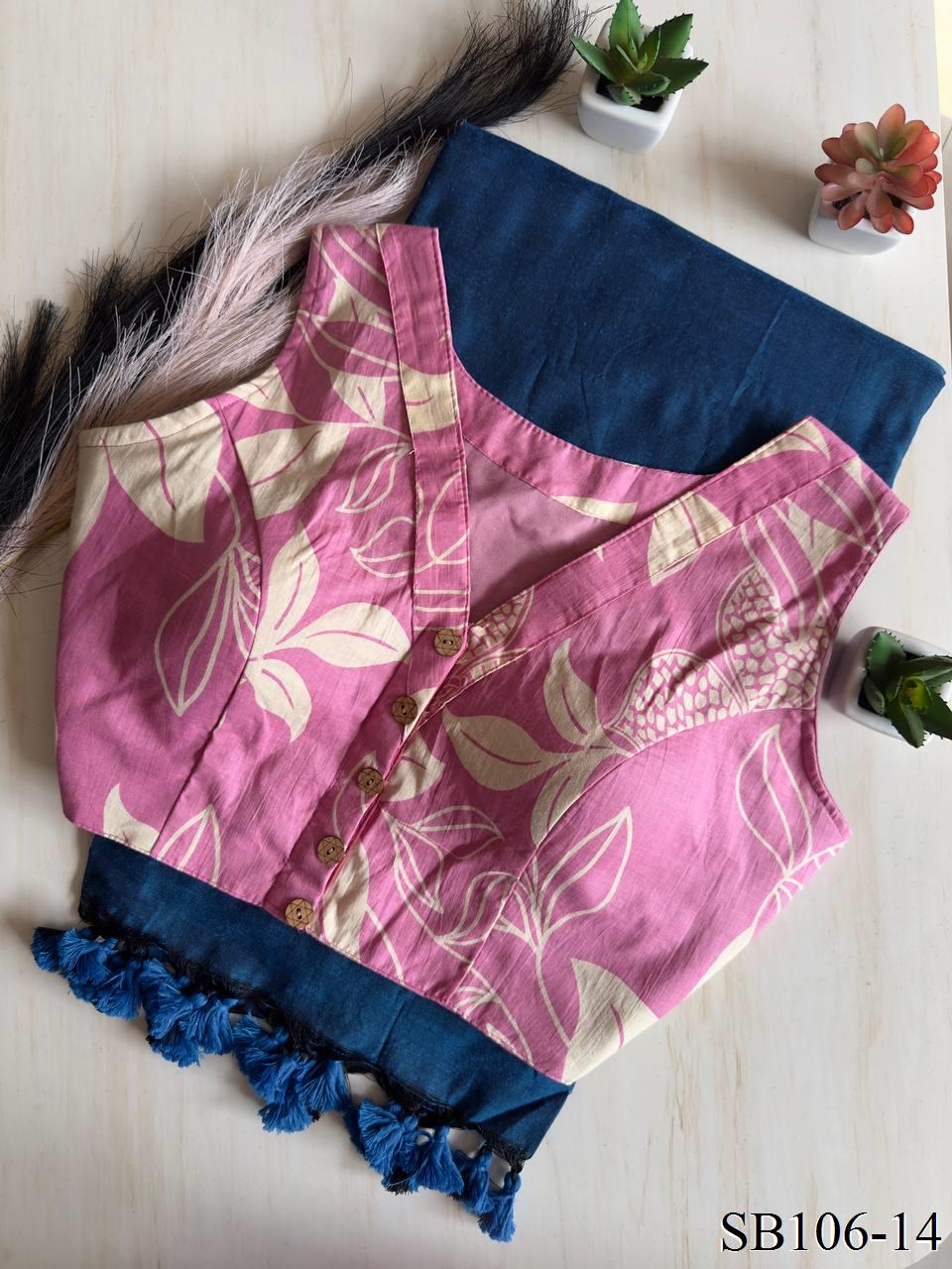 Cotton Silk With Digital Print Fabric Saree