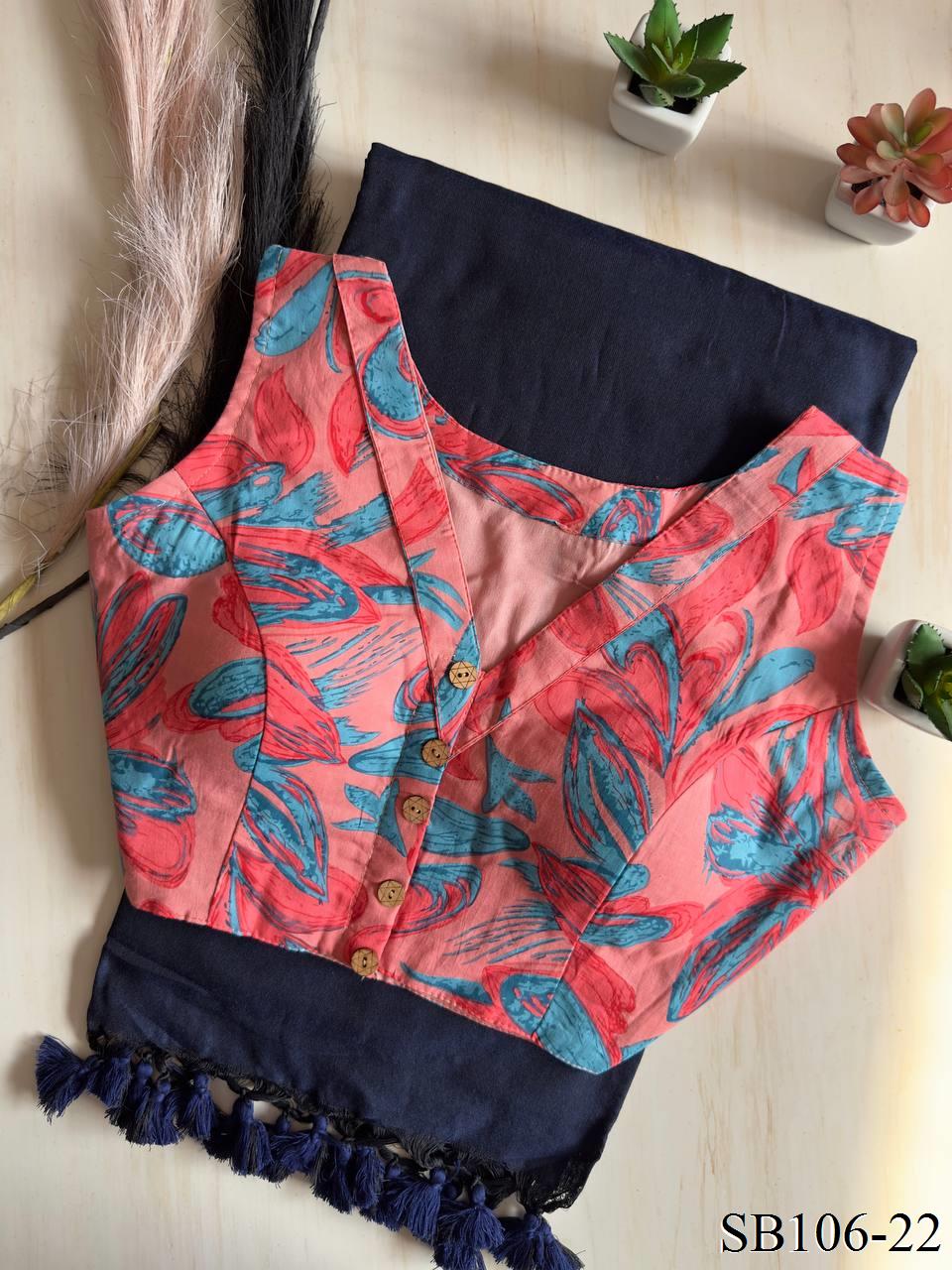 Cotton Silk With Digital Print Fabric Saree