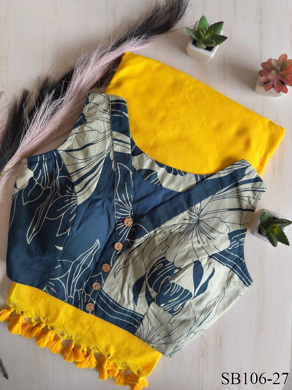 Cotton Silk With Digital Print Fabric Saree
