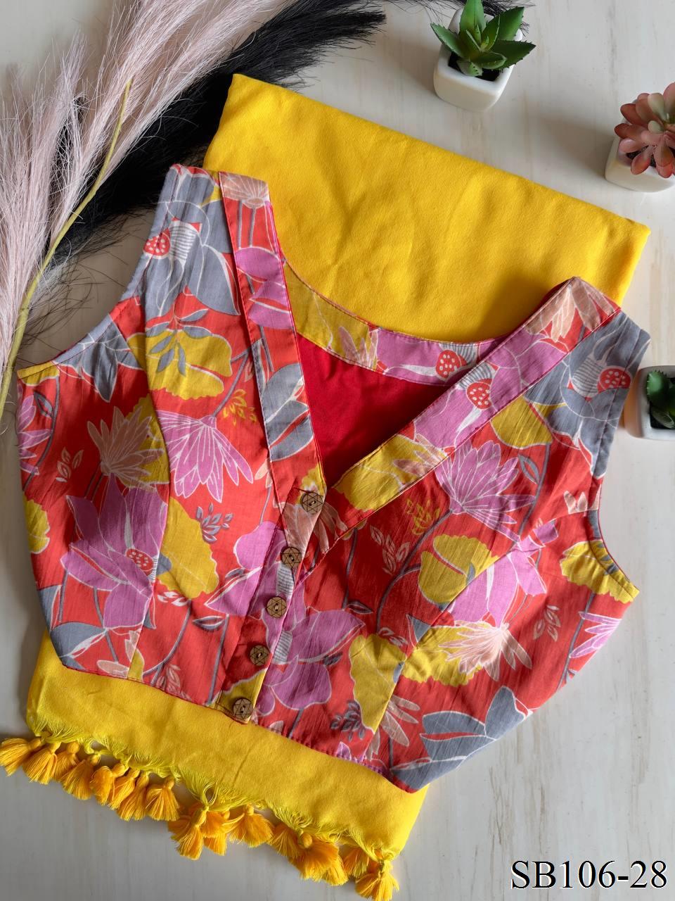 Cotton Silk With Digital Print Fabric Saree