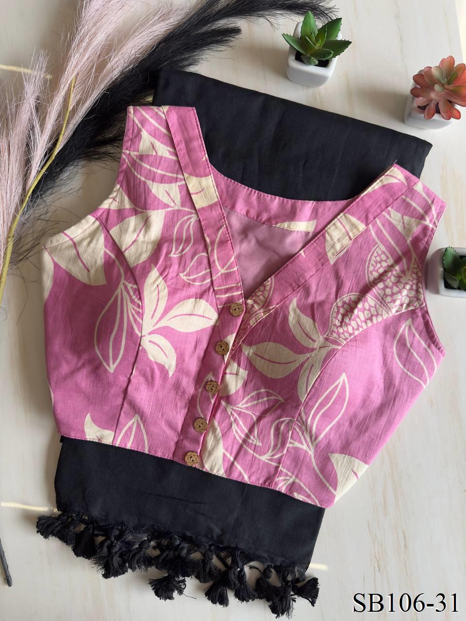 Cotton Silk With Digital Print Fabric Saree