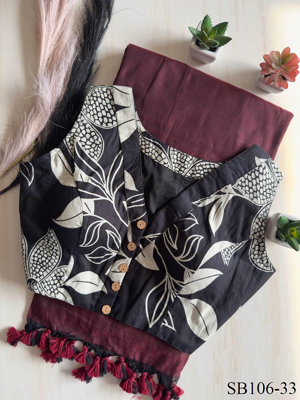 Cotton Silk With Digital Print Fabric Saree