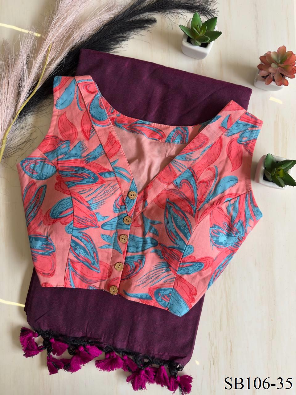 Cotton Silk With Digital Print Fabric Saree