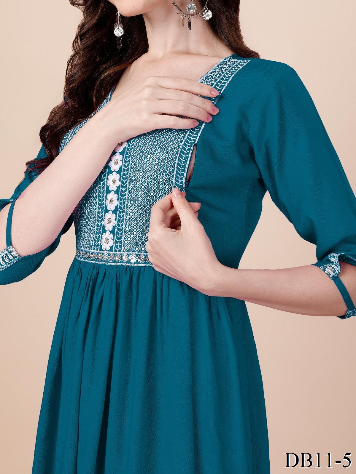 Maroon Color Reyon Fabric Embroidery Work Top Pent