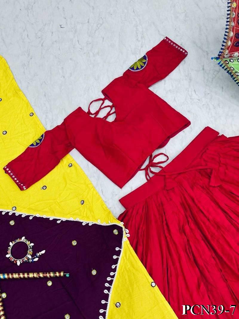 Riyon Cotton Embroidery Thread Work Lehenga Choli