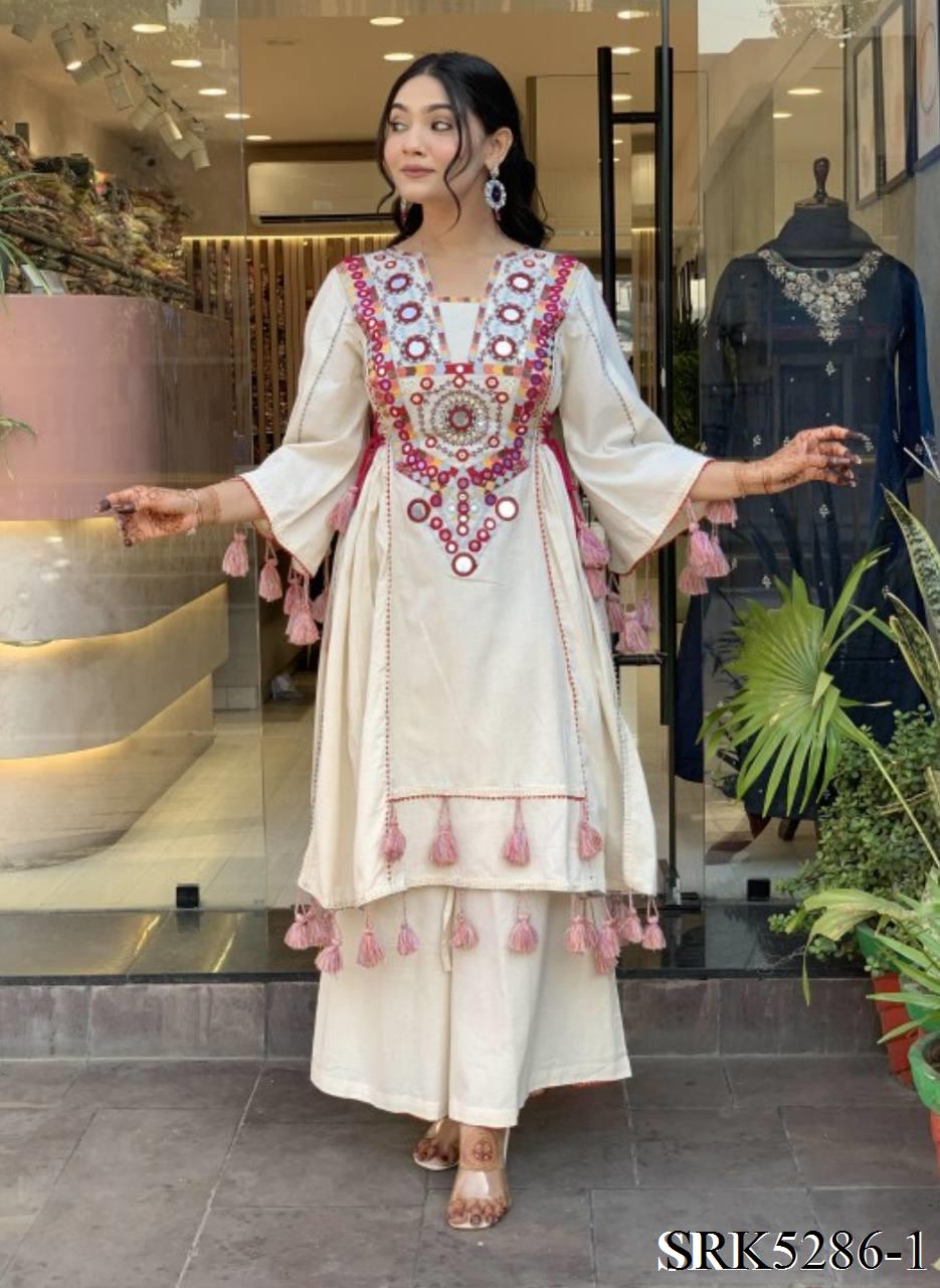 Pure Khadi Cotton Embroidery Sequence work Top Plazzo
