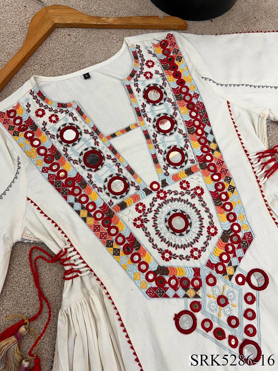 Pure Khadi Cotton Embroidery Sequence work Top Plazzo